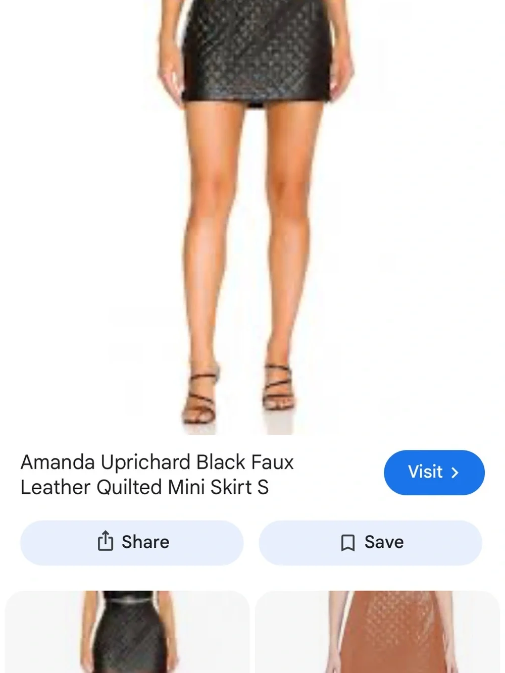 Amanda Uprichard Black Quilted A-Line Mini Skirt